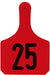 Y - Tag Numbered 1 - Piece Ear Tags, 25 ct - XUCG - Cow - Red - 1 - 25 - 6