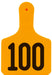 Y - Tag Numbered 1 - Piece Ear Tags, 25 ct - XUER - Calf - Orange - 1 - 25 - 19