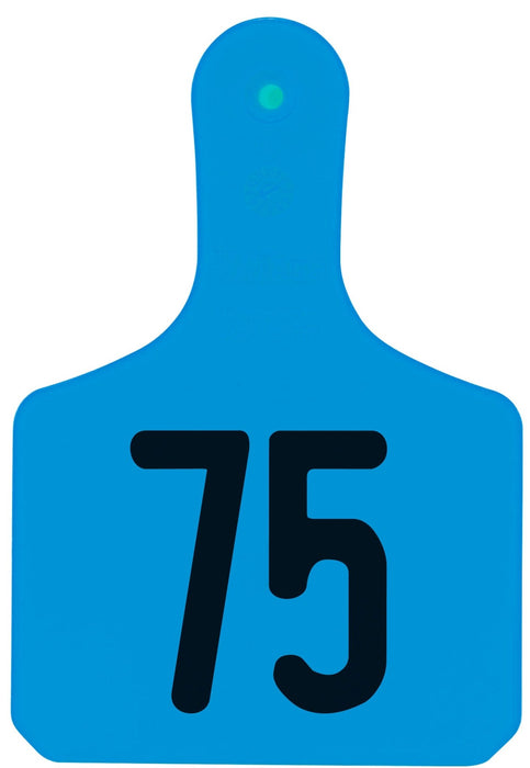 Y - Tag Numbered 1 - Piece Ear Tags, 25 ct - XUFH - Calf - Blue - 1 - 25 - 17