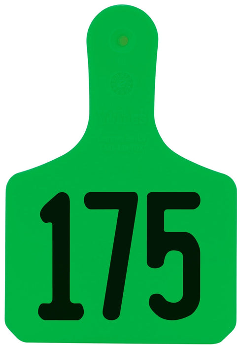 Y - Tag Numbered 1 - Piece Ear Tags, 25 ct - XUFS - Calf - Green - 1 - 25 - 16
