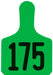 Y - Tag Numbered 1 - Piece Ear Tags, 25 ct - XUFS - Calf - Green - 1 - 25 - 16