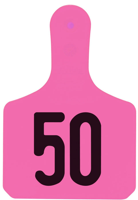 Y - Tag Numbered 1 - Piece Ear Tags, 25 ct - XUGJ - Calf - Pink - 1 - 25 - 13