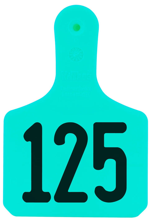 Y - Tag Numbered 1 - Piece Ear Tags, 25 ct - XUHB - Calf - Turquoise - 1 - 25 - 11