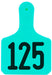 Y - Tag Numbered 1 - Piece Ear Tags, 25 ct - XUHB - Calf - Turquoise - 1 - 25 - 11