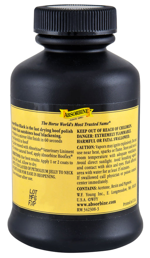 SuperShine Hoof Polish & Sealer - Black SuperShine Hoof Polish, 8 oz  