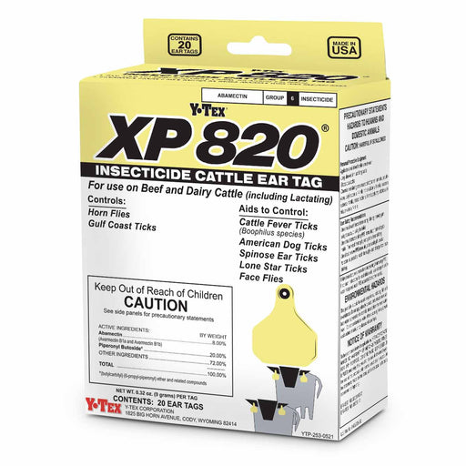 XP 820 Insecticide Cattle Ear Tags, 20 pack -   