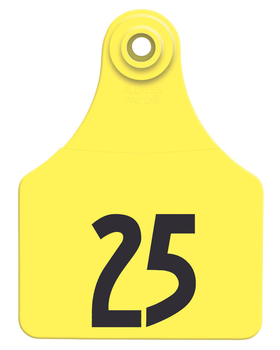 Allflex Global Numbered Ear Tags (Large), 25 count - Yellow 151-175 