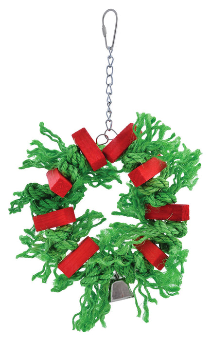 Holiday Sisal Wreath Bird Toy -   