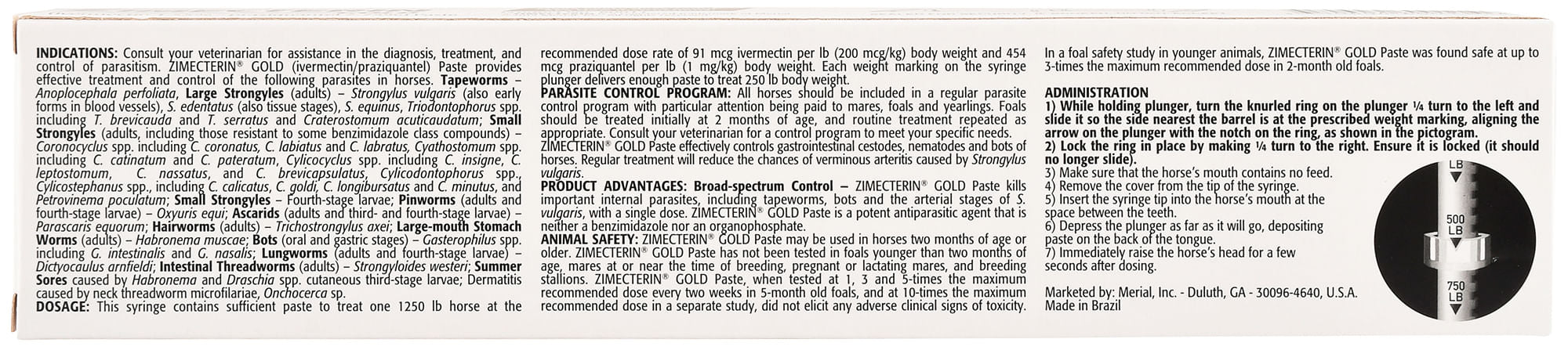 Zimecterin Gold Horse Wormer (Paste), 1 - dose - Jeffers - Animal Health & Wellness > Medicine