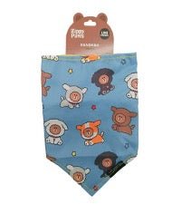 Zippy Paws Reversible Pet Bandana for Dogs Under 20” Neck - ZPP1A - Puppy Brown Party - 3