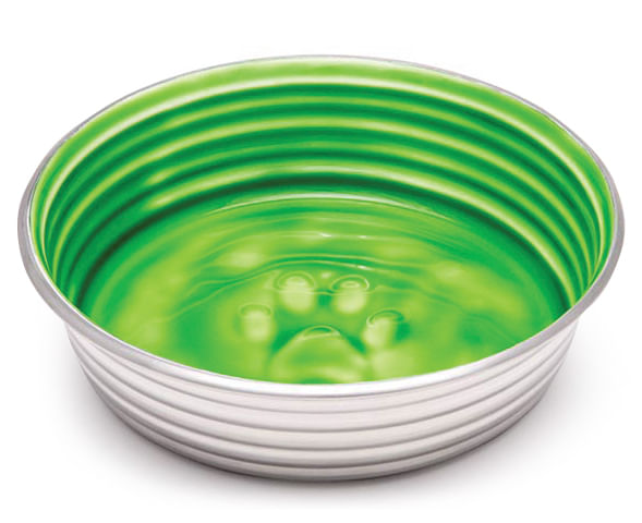 Stainless Steel Pet Food Bowls - Chartreuse Medium 