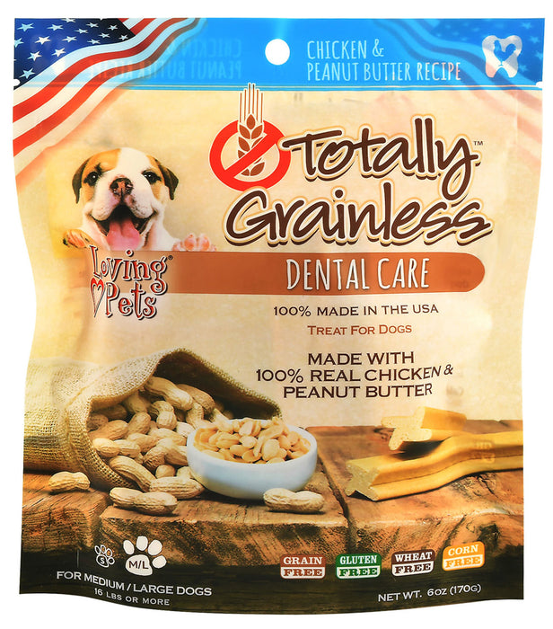 Totally Grainless Dental Care Treat, 6 oz - Medium/Large Chicken/P-Nut Butter 