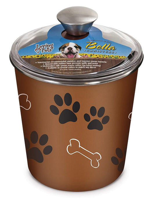 Loving Pets Bella Dog and Cat Treat Canister, Copper -   