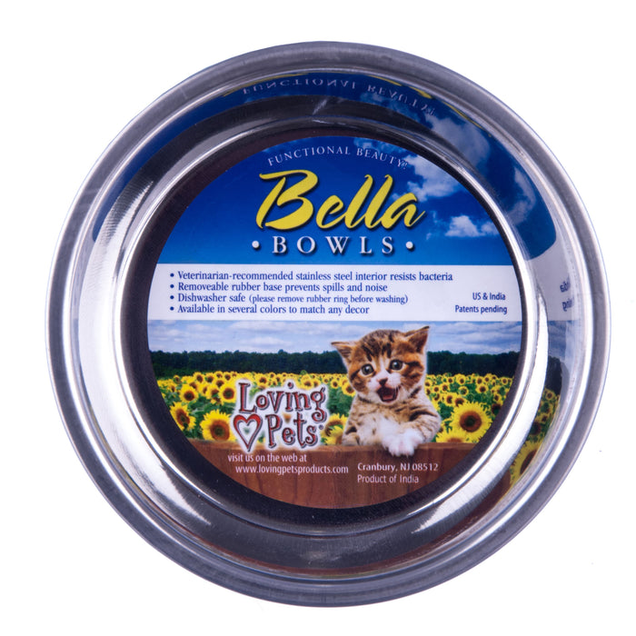 Bella Designer Cat Bowls, 4 oz - Metallic Ocean Blue  