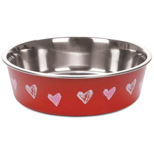 Bella Designer Dog Bowls, 1 quart - Valentine Red  