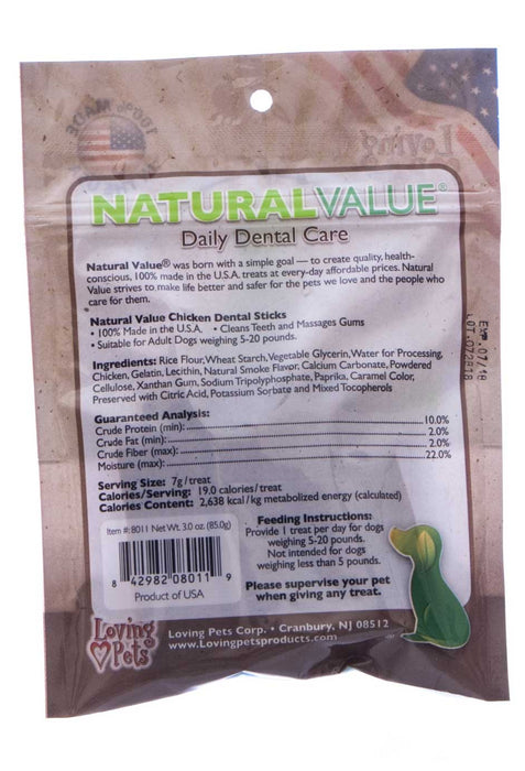 NaturalValue 100% Natural Treats - Dental Sticks  