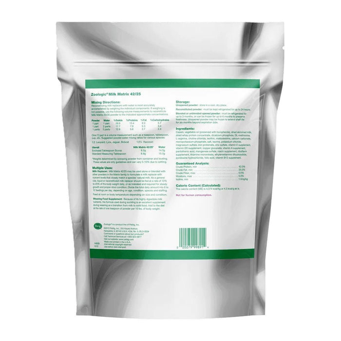 Zoologic® Milk Matrix Milk Replacer for Wild & Exotic Animals, 33/40 & 42/25 - B7MP - 33/40 - 5 lbs - 3