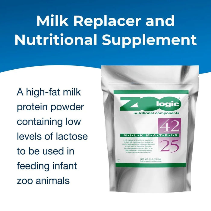 Zoologic® Milk Matrix Milk Replacer for Wild & Exotic Animals, 33/40 & 42/25 - B7MQ - 42/25 - 5 lbs - 5