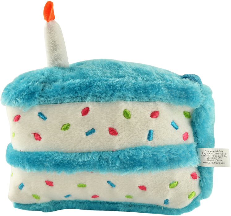 Zippy Paws Birthday Cake Plush Toy - Blue  