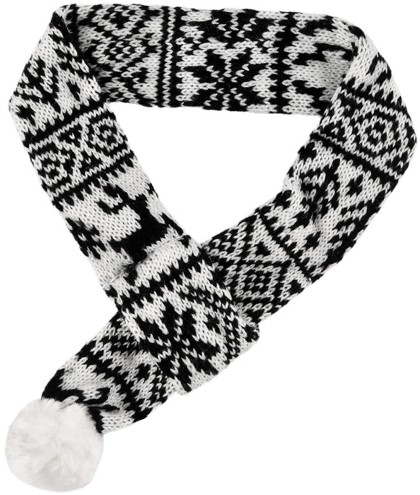 Zippy Paws Reindeer Scarf, Black/White - Small  