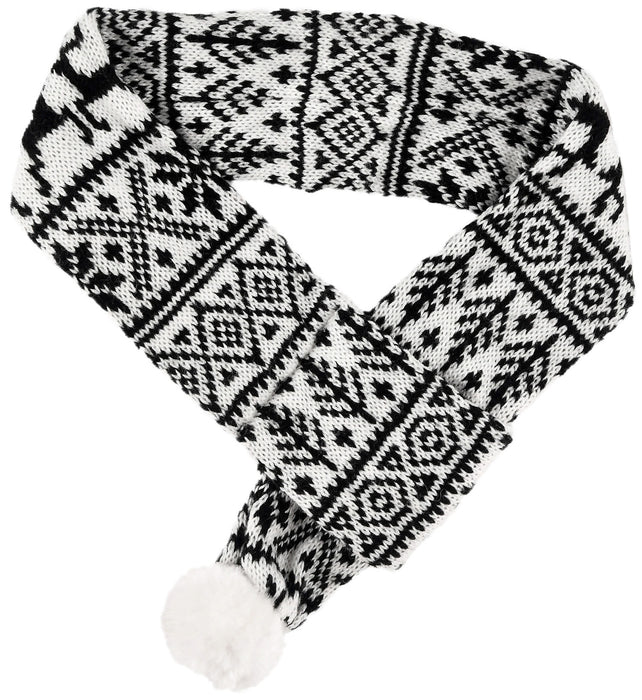 Zippy Paws Reindeer Scarf, Black/White - Small  