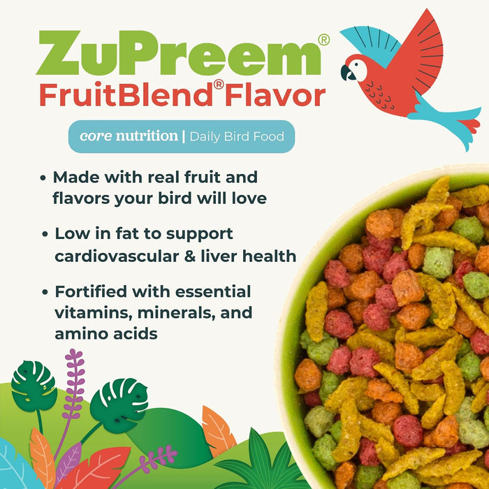 Zupreem FruitBlend Flavor Bird Food - NAF9 - Small Birds - Parakeets, Budgies & Parrotlets - 2 lbs - 4