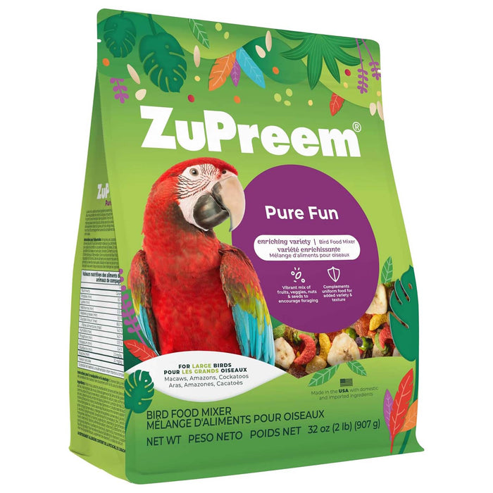 ZuPreem Pure Fun Premium Bird Food with FruitBlend Pellets, 2 lbs - NAAZ - Large Birds (Amazons, Macaws & Cockatoos) - 2 lbs - 13
