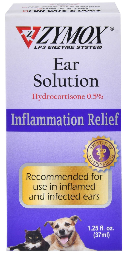 Zymox Ear Solution Inflammation Relief, 1.25 oz - Jeffers - Animal Health & Wellness > Ear Care